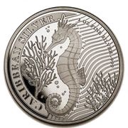 1 Dollar Seahorse, Barbados, 2023 reverse image