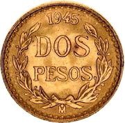 2 Pesos, Mexico, 1919-1996 reverse image