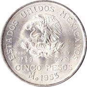 5 Pesos Bicentennial of Hidalgo's Birth obverse image
