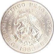 5 Pesos Centennial of Carranza's Birth obverse image