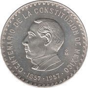 10 Pesos Constitution, Mexico, 1957 reverse image