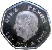 10 Pesos Pattern - Silver reverse image