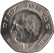 10 Pesos, Mexico, 1974-1985 reverse image