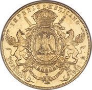 20 Pesos - Maximiliano I, Mexico, 1866 reverse image