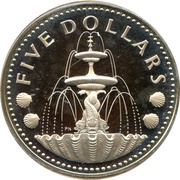 5 Dollars - Elizabeth II Silver Proof - Set Issue, Barbados, 1973-1984 reverse image