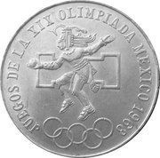 25 Pesos Olympic Games, Mexico, 1968 reverse image