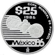 25 Pesos Mexico '86, Mexico, 1985 reverse image