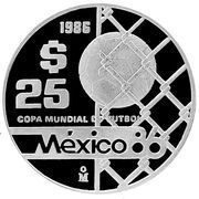25 Pesos Mexico '86, Mexico, 1986 reverse image