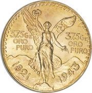 50 Pesos "Centenario" Independence, Mexico, 1943 reverse image