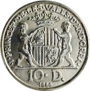 10 Diners - Joan Martí i Alanis Episcopal Co-Prince, Andorra, 1984 reverse image