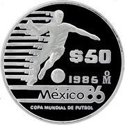 50 Pesos Mexico '86, Mexico, 1985 reverse image
