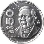 50 Pesos Pattern; Chromed-Steel reverse image
