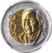 50 Pesos Pattern; Bimetallic reverse image