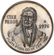 100 Pesos Pattern, Mexico, 1976 reverse image