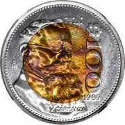 100 Pesos Pattern; Bimetallic reverse image