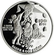 100 Pesos Save the Children - 1 oz Silver Bullion, Mexico, 1991 reverse image