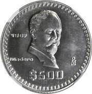 500 Pesos Pattern; Madero; Chromed Steel reverse image