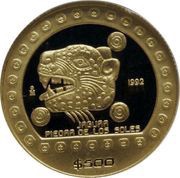 500 Pesos Jaguar - 1/2 oz Gold Bullion, Mexico, 1992 reverse image
