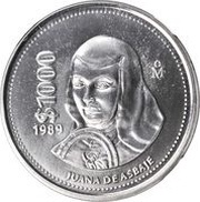 1000 Pesos Pattern; Chromed Steel reverse image