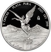 5 Onzas "Libertad", Mexico, 1996-2023 reverse image