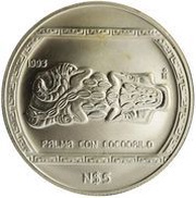 5 Nuevos Pesos Palma Con Cocodrilo - 1 oz Silver Bullion reverse image