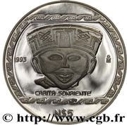 5 Nuevos Pesos Carita Sonriente - 1 oz Silver Bullion, Mexico, 1993 reverse image