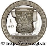 5 Nuevos Pesos Brasero Efigie - 1 oz Silver Bullion, Mexico, 1993 reverse image