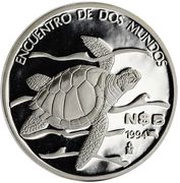 5 Nuevos Pesos Pacific Ridley Sea Turtle, Mexico, 1994 reverse image