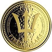 5 Dollars Trident, Barbados, 2018 reverse image