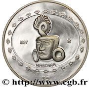 5 Pesos Mascara - 1 oz Silver Bullion, Mexico, 1997-1998 reverse image
