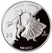5 Pesos Jarabe tapatio, Mexico, 1997-1998 reverse image