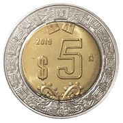 5 Pesos, Mexico, 1997-2023 reverse image