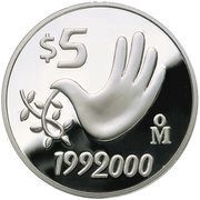 5 Pesos Hand, Mexico, 1999-2000 reverse image