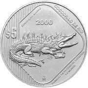 5 Pesos Cocodrilo de Rio, Mexico, 2000 reverse image