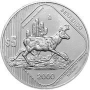 5 Pesos Berrendo, Mexico, 2000 reverse image