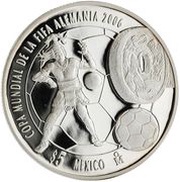 5 Pesos 2006 World Cup Soccer Games, Mexico, 2006 reverse image