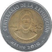 5 Pesos Soldadera reverse image