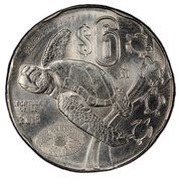 6 Pesos Pattern; Tortuga Verde; Iron-Nickel reverse image