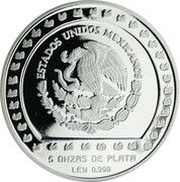 10 Nuevos Pesos Piedra de Tizoc - 5 oz Silver Bullion obverse image