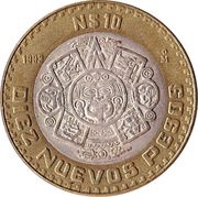 10 Nuevos Pesos, Mexico, 1992-1995 reverse image