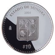 10 Pesos Sonora - Silver Proof Issue, Mexico, 2004 reverse image