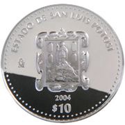 10 Pesos San Luis Potosí - Silver Proof Issue, Mexico, 2004 reverse image