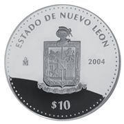 10 Pesos Nuevo León - Silver Proof Issue, Mexico, 2004 reverse image