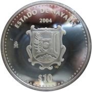 10 Pesos Nayarit - Silver Proof Issue, Mexico, 2004 reverse image