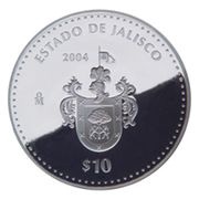 10 Pesos Jalisco - Silver Proof Issue, Mexico, 2004 reverse image