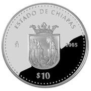 10 Pesos Chiapas - Silver Proof Issue, Mexico, 2005 reverse image