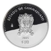 10 Pesos Guanajuato - Silver Proof Issue, Mexico, 2005 reverse image