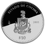 10 Pesos Colima - Silver Proof Issue, Mexico, 2005 reverse image