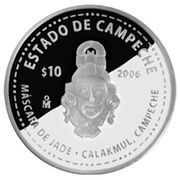 10 Pesos Campeche - Silver Proof Issue, Mexico, 2006 reverse image