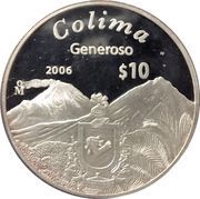 10 Pesos Colima - Silver Proof Issue, Mexico, 2006 reverse image